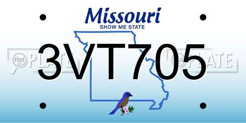 3VT705 Missouri License Plate
