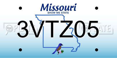 3VTZ05 Missouri License Plate