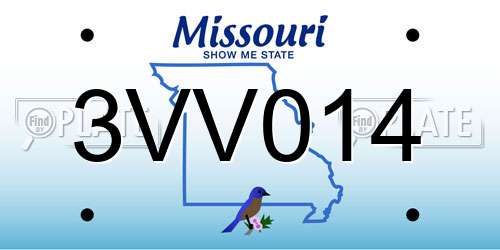 3VV014 Missouri License Plate
