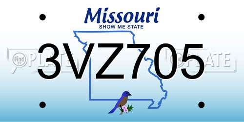 3VZ705 Missouri License Plate