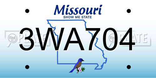 3WA704 Missouri License Plate