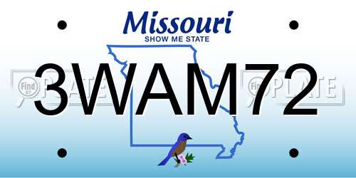 3WAM72 Missouri License Plate
