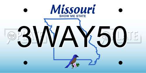 3WAY50 Missouri License Plate