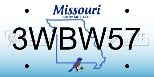 3WBW57 Missouri License Plate