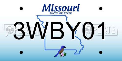 3WBY01 Missouri License Plate