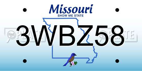 3WBZ58 Missouri License Plate