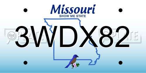 3WDX82 Missouri License Plate