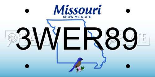 3WER89 Missouri License Plate