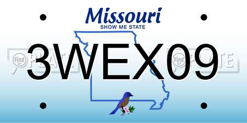 3WEX09 Missouri License Plate