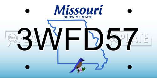 3WFD57 Missouri License Plate
