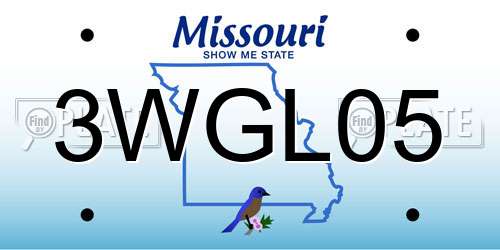 3WGL05 Missouri License Plate