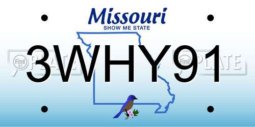3WHY91 Missouri License Plate