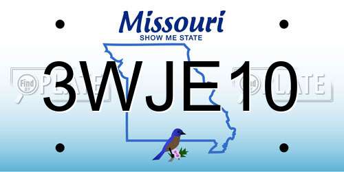 3WJE10 Missouri License Plate