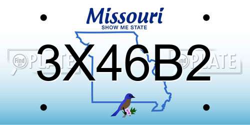 3X46B2 Missouri License Plate