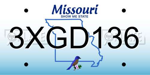 3XGD136 Missouri License Plate