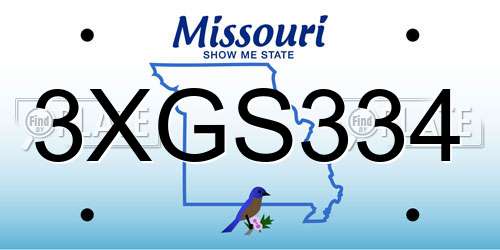 3XGS334 Missouri License Plate