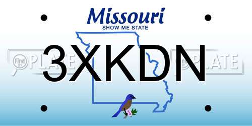 3XKDN Missouri License Plate