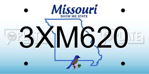 3XM620 Missouri License Plate