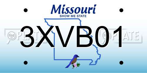 3XVB01 Missouri License Plate