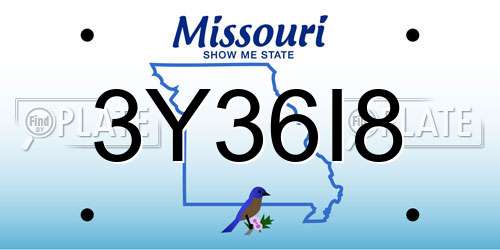 3Y36I8 Missouri License Plate