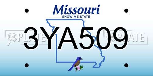 3YA509 Missouri License Plate