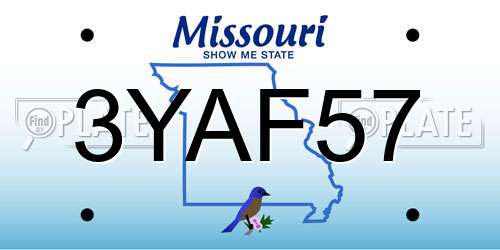 3YAF57 Missouri License Plate