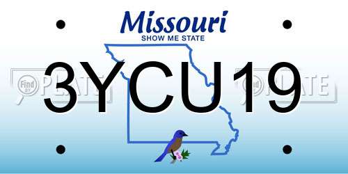 3YCU19 Missouri License Plate
