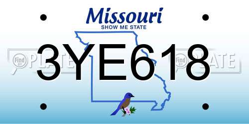 3YE618 Missouri License Plate