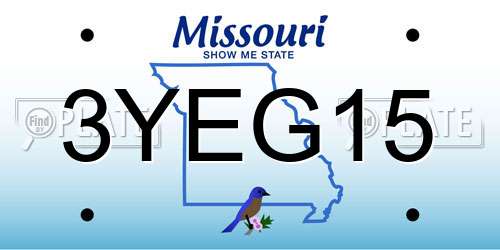 3YEG15 Missouri License Plate