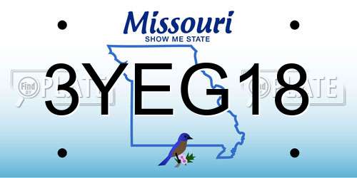 3YEG18 Missouri License Plate