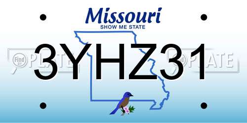 3YHZ31 Missouri License Plate