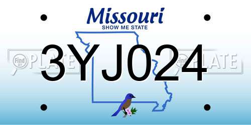 3YJ024 Missouri License Plate