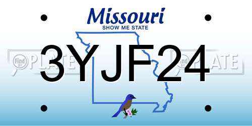 3YJF24 Missouri License Plate