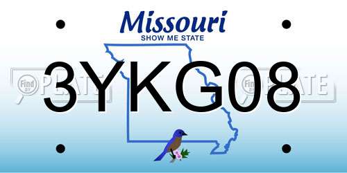 3YKG08 Missouri License Plate