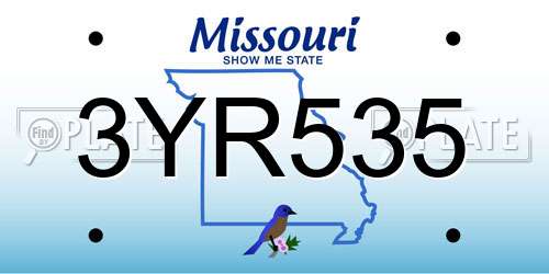 3YR535 Missouri License Plate