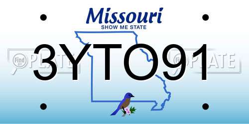 3YTO91 Missouri License Plate