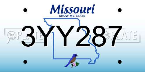 3YY287 Missouri License Plate