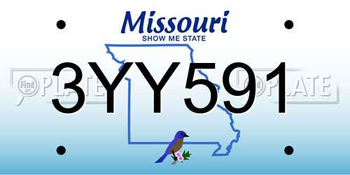 3YY591 Missouri License Plate
