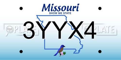 3YYX4 Missouri License Plate
