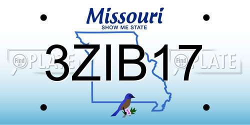 3ZIB17 Missouri License Plate