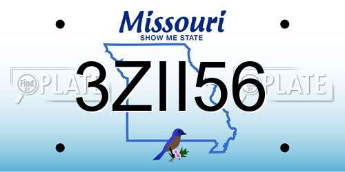 3ZII56 Missouri License Plate