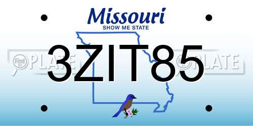 3ZIT85 Missouri License Plate