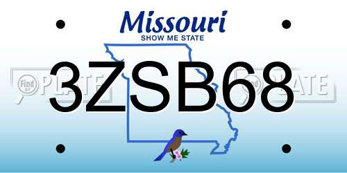 3ZSB68 Missouri License Plate