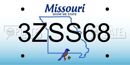 3ZSS68 Missouri License Plate