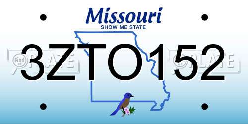 3ZTO152 Missouri License Plate