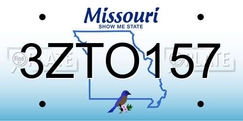 3ZTO157 Missouri License Plate