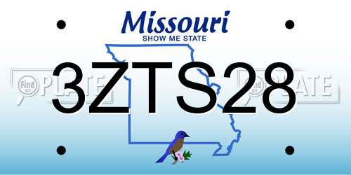 3ZTS28 Missouri License Plate