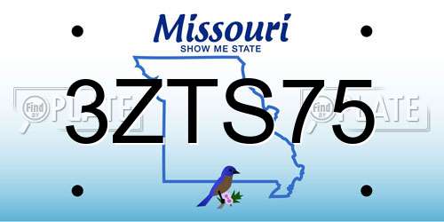 3ZTS75 Missouri License Plate
