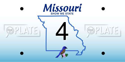 4 Missouri License Plate