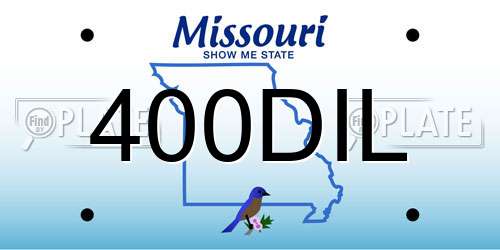400DIL Missouri License Plate